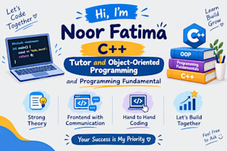 teach c plus plus  programming fundamentals , oop concepts