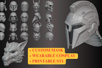 3d mask design 3d cosplay helmet custom mask wearable mask for 3d printing
