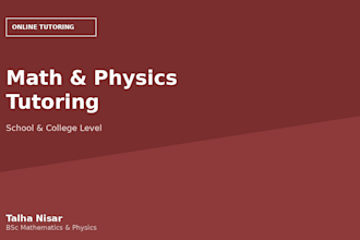 teach math and physics online for school and college students