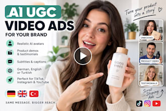 create ai ugc video ads in german, english and turkish