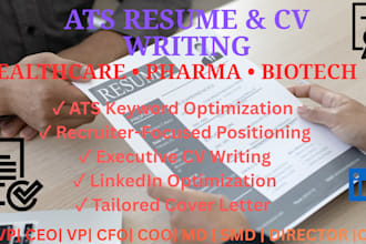 write an ats resume CV for pharma biotech healthcare professionals