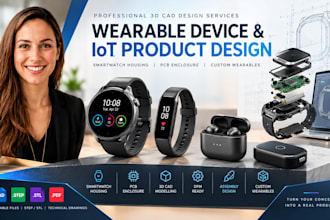 3d cad wearable device iot pcb enclosure cad design smart watch housing design