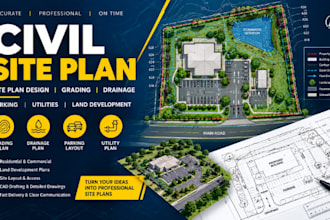 civil site plan, site plan design, civil drafting
