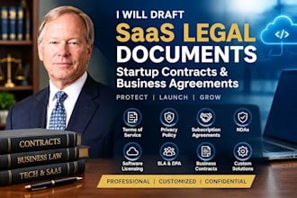 draft saas legal documents, startup contracts and business agreements