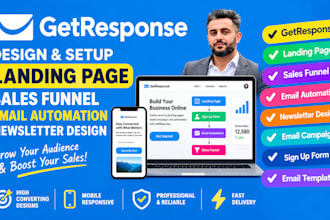design getresponse landing page sales funnel email automation newsletter design