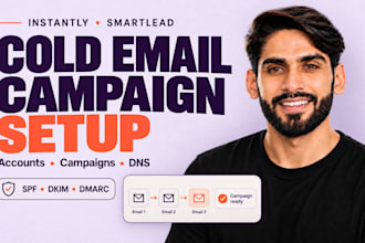 set up instantly or smartlead cold email campaigns and email accounts