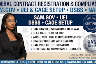 get wosb mbe dbe sdvob 8a wbe sba certification sam gov registration cage code
