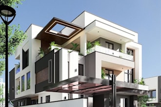 design modern 3d floor plans and photorealistic exterior renderings for a 6 bed