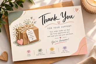 design customer appreciation insert cards