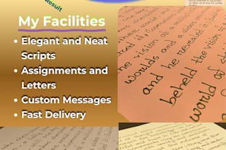 offer neat and clean handwriting