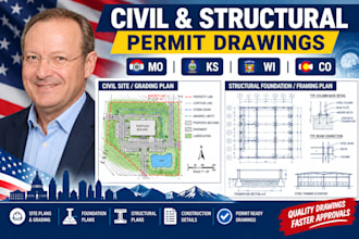 design structural engineering plans and civil site drawings