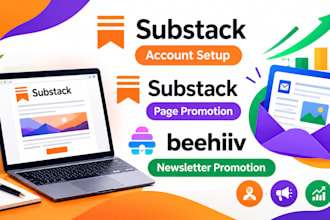 setup substack account, substack page promotion, beehiiv newsletter promotion