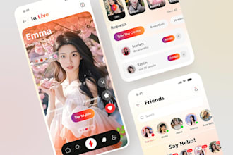 develop live streaming app, video calling app, esim app, voip app, calling app