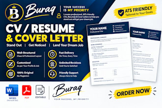 create cv, resume, cover letter and linkedin profile