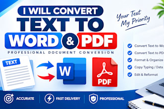 convert text to word and PDF documents with professional formatting