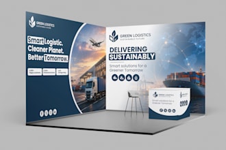 design trade show booth and backdrop for your exhibition