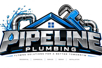 design a professional plumbing, plumber, pipe, or plumbing service logo