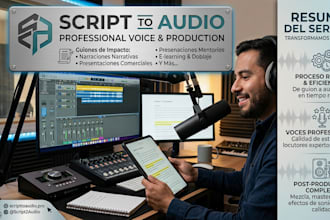 grab my voice and create a script