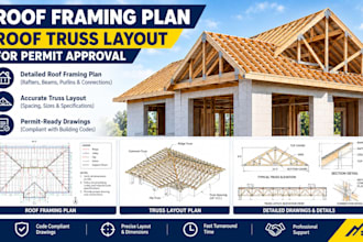 draft roof framing plan roof truss layout for permit approval