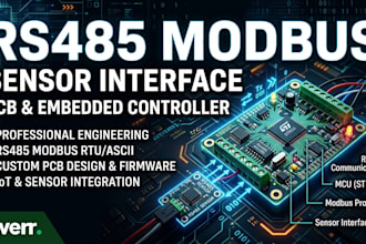 design rs485 modbus sensor interface pcb and embedded controller
