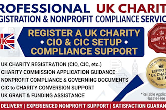 register UK charity uk cio uk cic with uk charity commission and uk grant