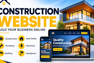 design cleaning, handyman, roofing, construction and plumbing websites