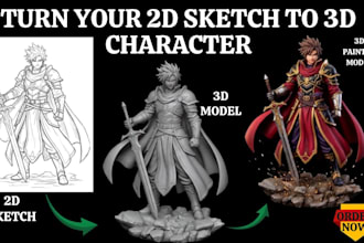 convert 2d images sketches and photos into 3d models and stl files
