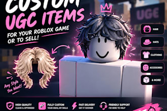 make custom roblox ugc items and accessories for you
