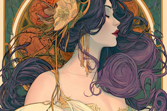 do illustrations in art nouveau style