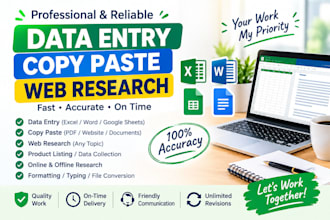 do data entry, copy paste and web research
