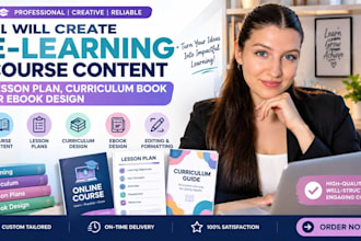 create e learning course content lesson plan curriculum book or ebook design