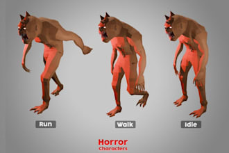 create psx horror 3d characters and creatures for your game