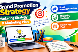 create a brand promotion strategy , marketing strategy and marketing plan