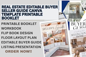 design real estate editable buyer seller guide canva template printable booklet