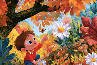 children story book illustration, children story book