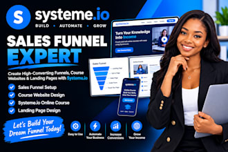 systeme io sales funnel, course website, systeme io online course, landing page
