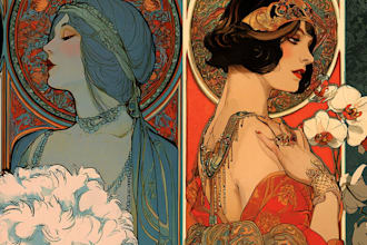 draw anything in art nouveau style