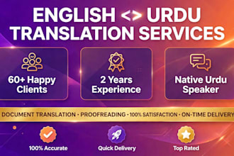 translate and proofread english and urdu content