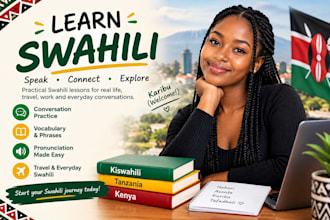 teach you swahili for everyday conversation and travel