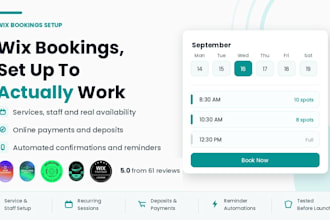 set up wix bookings, online booking system and appointment scheduling