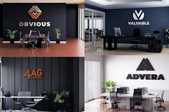 design zoom virtual background google meet office mockup with your logo