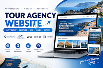 build easytourist reiseweb wix ionos site123 tour agency website