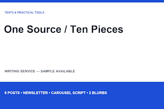 repurpose your article into ten written content pieces