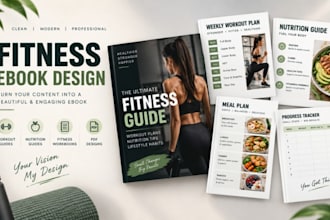 design a professional fitness ebook workout guide or PDF