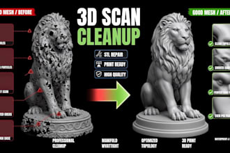 clean up 3d scans repair mesh and fix stl files for 3d printing