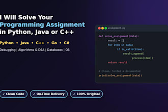solve your programming assignment in python c java