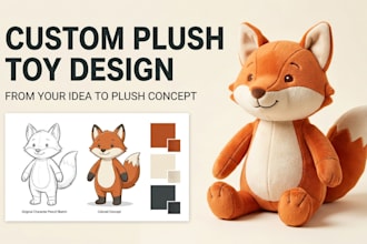 design a custom plush toy from your character or idea