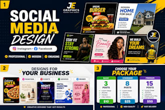 design professional social media posts for instagram and facebook