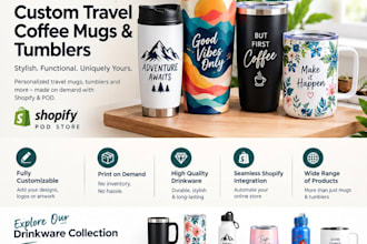design gelato custom travel coffee mugs tumblers  shopify drinkware pod store