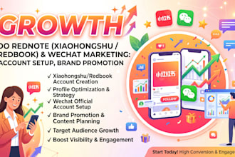 do rednote xiaohongshu redbook wechat marketing account setup brand promotion